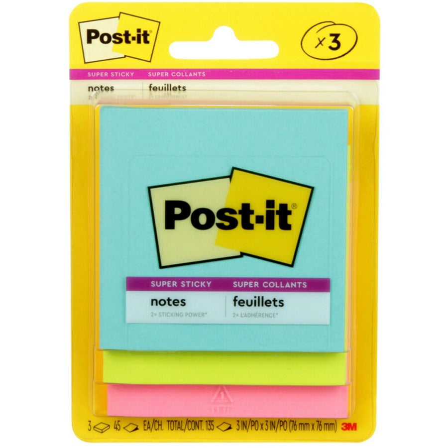 Post-it Super Sticky Notes 3 Note Pads, 3" x 3" - Supernova Neons-021200528262-LR-179616-1-LR eShop