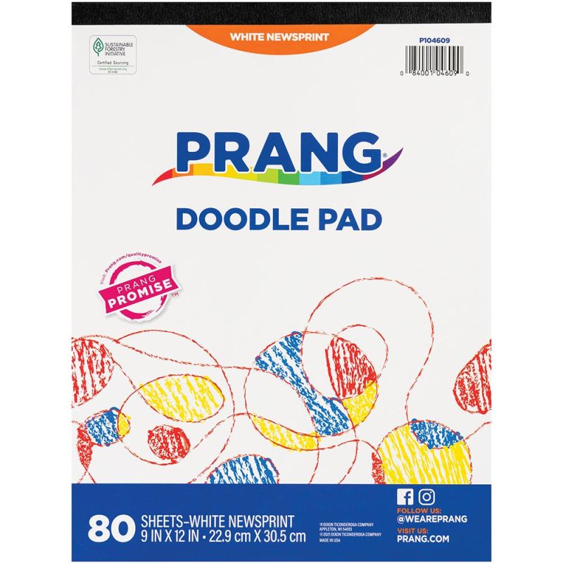 PRANG Doodle Paper Pad, 80 Sheets - White, 9" x 12"-084001046090-LR-33027-1-LR eShop
