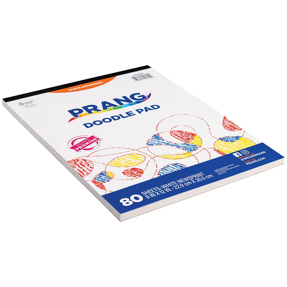 PRANG Doodle Paper Pad, 80 Sheets - White, 9" x 12"-084001046090-LR-33027-3-LR eShop