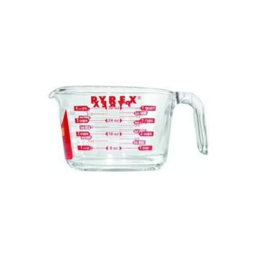 Pyrex 4 Cup (32 Oz) Glass Measuring Cup, Clear/Red-071160010765-LR-222242-1-LR eShop