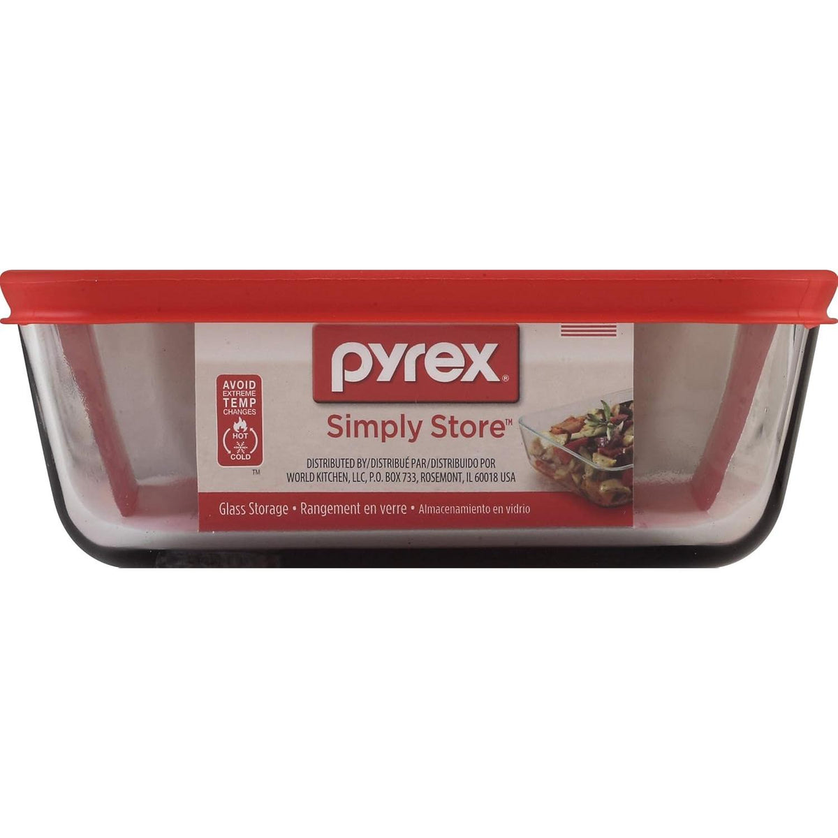 Pyrex Simply Store 6 Cups Clear Food Storage Container With Lid - Red-071160032842-LR-241522-1-LR eShop