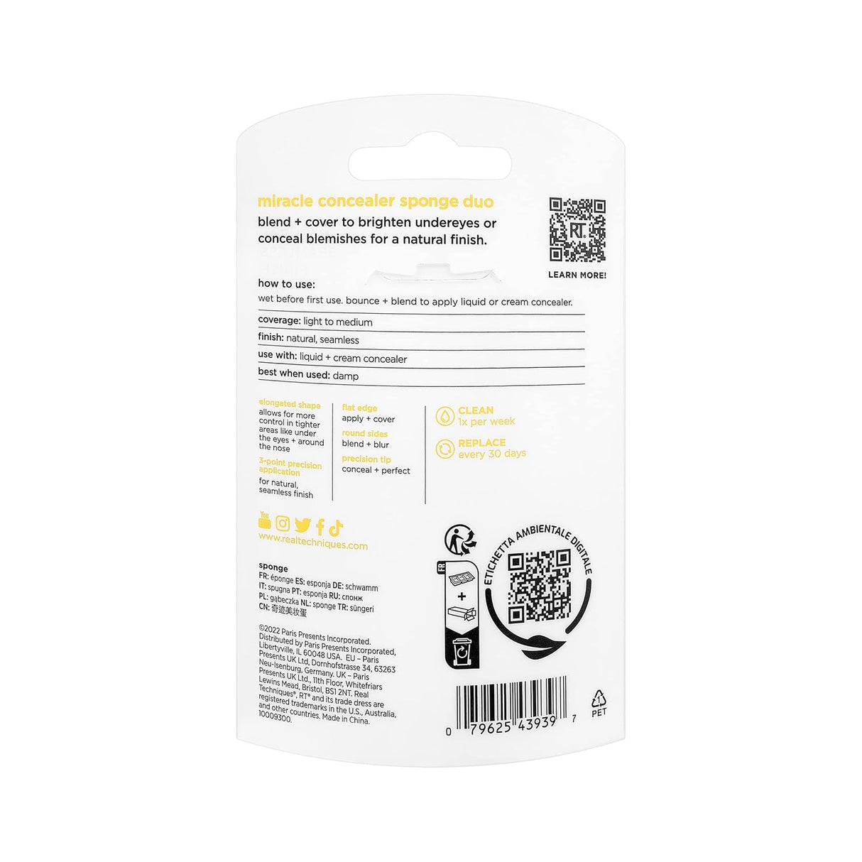 Real Techniques Miracle Concealer Sponge, 2 count-079625439397-LR-351666-12-LR eShop
