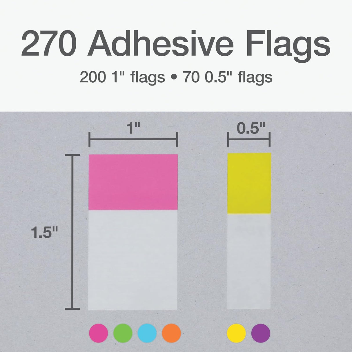 Redi-Tag Pop Up Page Flags - Assorted Colors, 270 count-012534023462-LR-362710-3-LR eShop