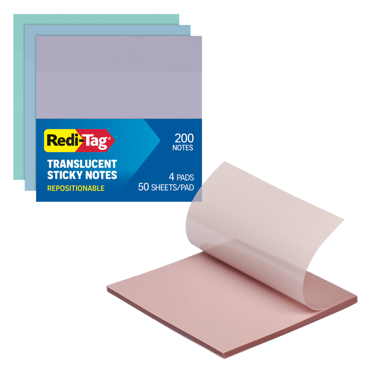 Redi-Tag Translucent Sticky Notes, Pastel Colors-012534065936-LR-358073-1-LR eShop
