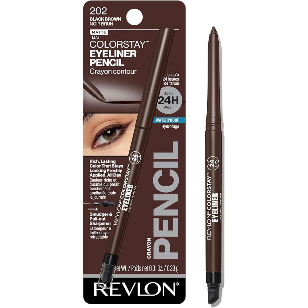 REVLON ColorStay Pencil Waterproof Eyeliner With Built-In Sharpener - 202 Black Brown-309973978027-LR-161641-1-LR eShop