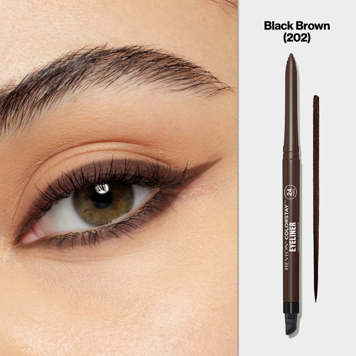 REVLON ColorStay Pencil Waterproof Eyeliner With Built-In Sharpener - 202 Black Brown-309973978027-LR-161641-4-LR eShop