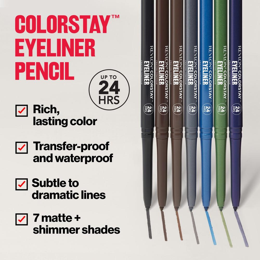 REVLON ColorStay Pencil Waterproof Eyeliner With Built-In Sharpener - 206 Jade-REVLON-L&R-eshop