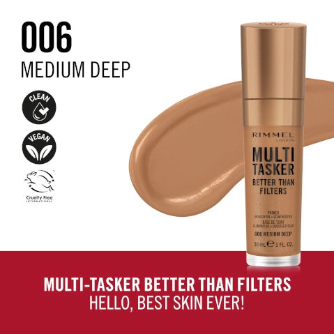 Rimmel London Multi Tasker Better Than Filters 3-in-1 Primer, Highlighter + Glow Booster - 006 Medium Deep-3616305400994-LR-356456-4-LR eShop