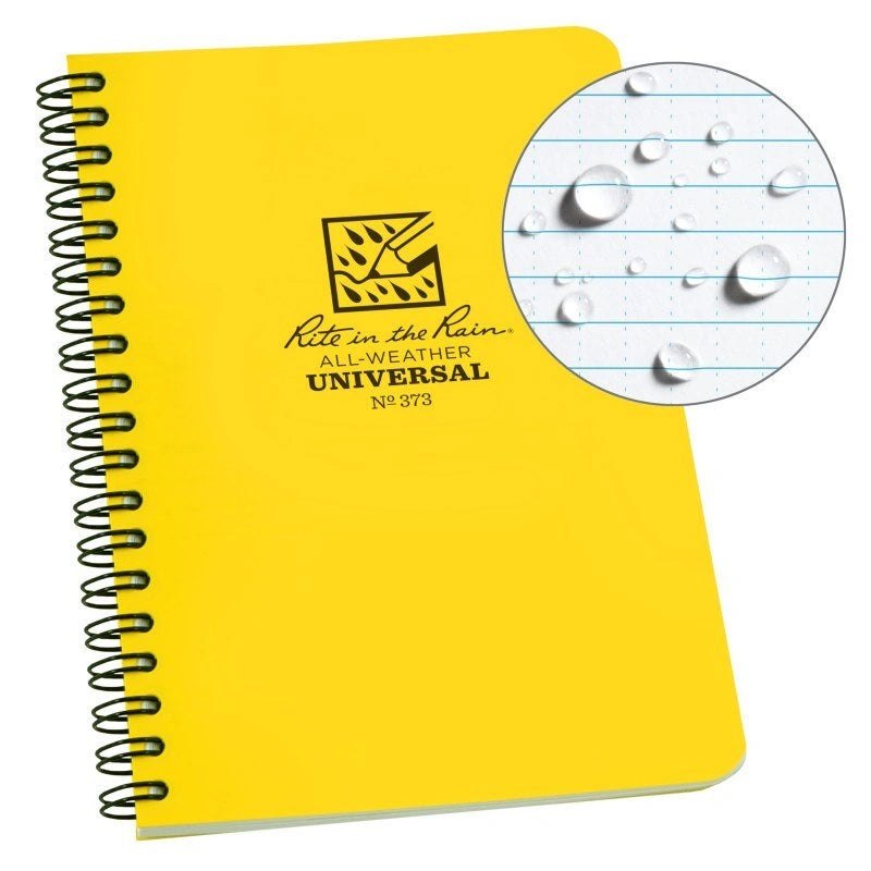 Rite in the Rain Side Spiral Notebook - Yellow, 4.625" x 7"-632281393115-LR-324519-2-LR eShop