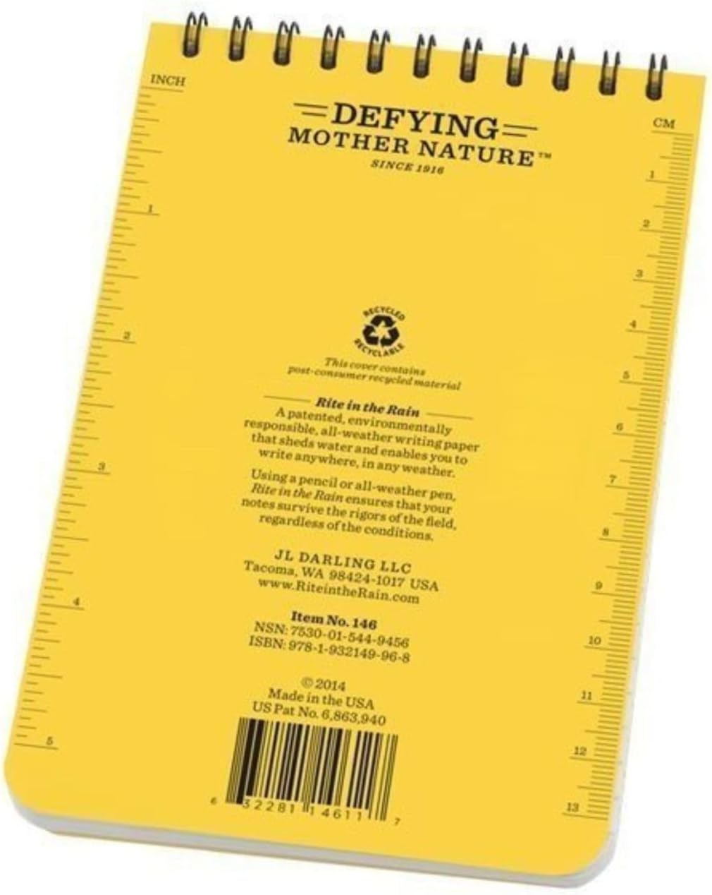 Rite in the Rain Weatherproof Top Spiral Notebook - Universal Pattern, 4" x 6"-632281146117-LR-324508-3-LR eShop