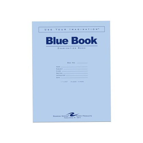 Roaring Spring Blue Exam Book, 11" x 8.5", 6 Sheets-070972775169-LR-324471-1-LR eShop