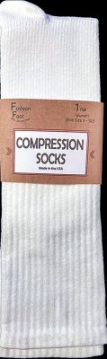Russell Fashion Foot Women's Moderate Compression Long Crew Sock - White 1 pair-032742862974-LR-353679-1-LR eShop