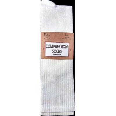 Russell Fashion Foot Women's Moderate Compression Long Crew Sock - White 1 pair-032742862974-LR-353679-1-LR eShop
