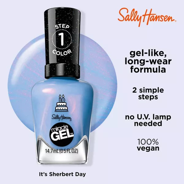 Sally Hansen Miracle Gel Nail Polish, One Gel of a Party Collection - Its Sherbert Day-3616305141125-LR-351783-4-LR eShop