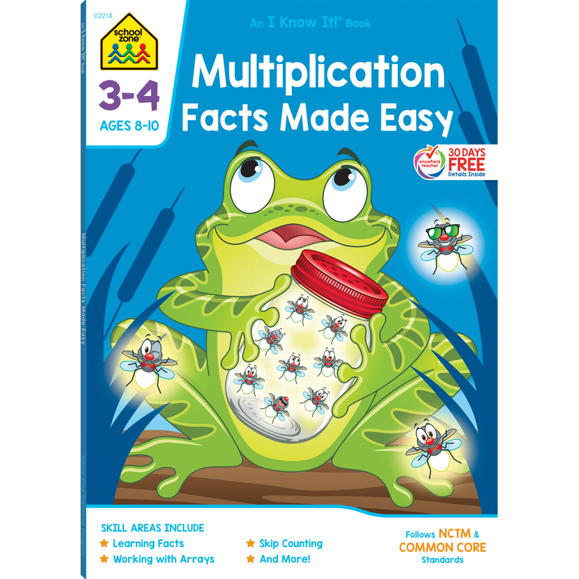 School Zone Multiplication Facts Made Easy Grades 3-4 Workbook-076645022141-LR-232940-1-LR eShop