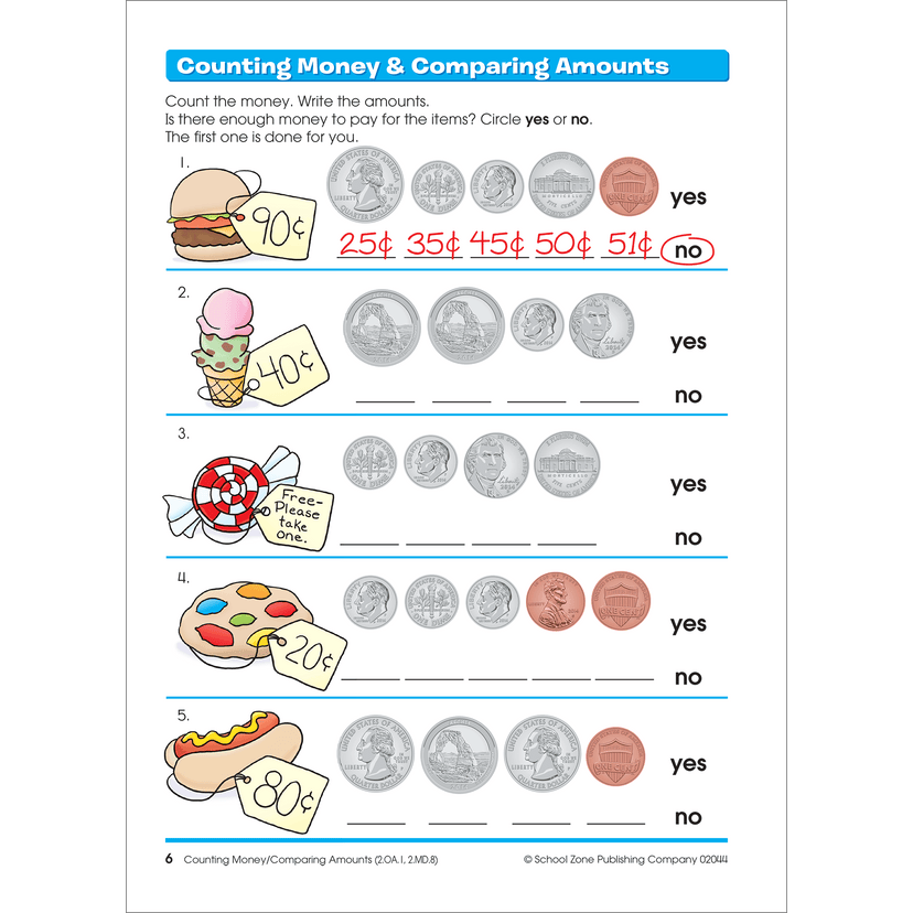 School Zone Time, Money & Fractions Grades 1-2 Workbook-076645020444-LR-140694-2-LR eShop
