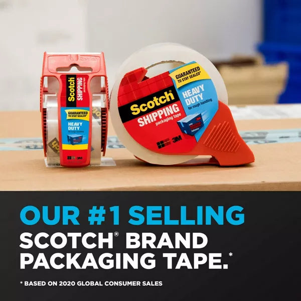 Scotch Heavy Duty Shipping Packing Tape with Dispenser, 2" x 54.6 yds-051131853652-LR-273373-12-LR eShop