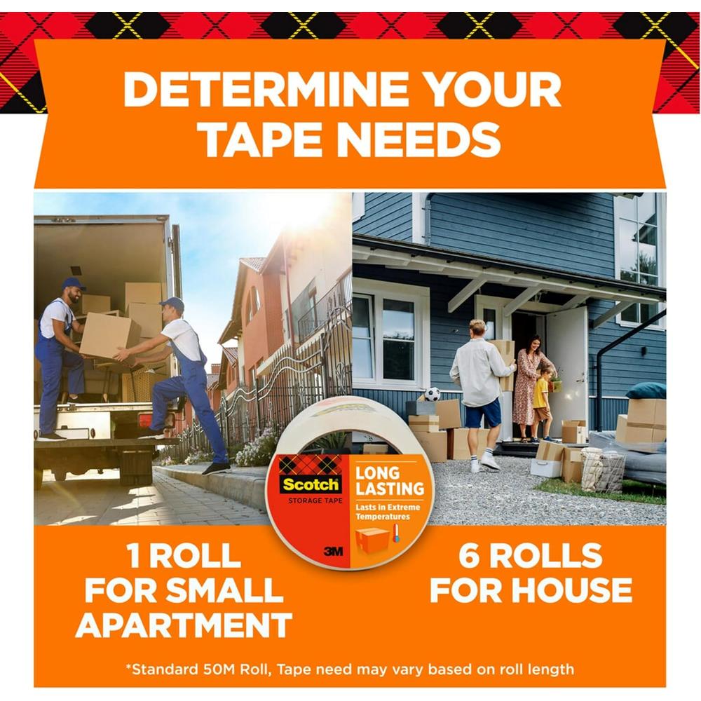Scotch Long Lasting Packaging Tape Designed to Stay Sealed in Weather Extremes - Clear, 2" x 55 yds-051131645967-LR-179620-5-LR eShop