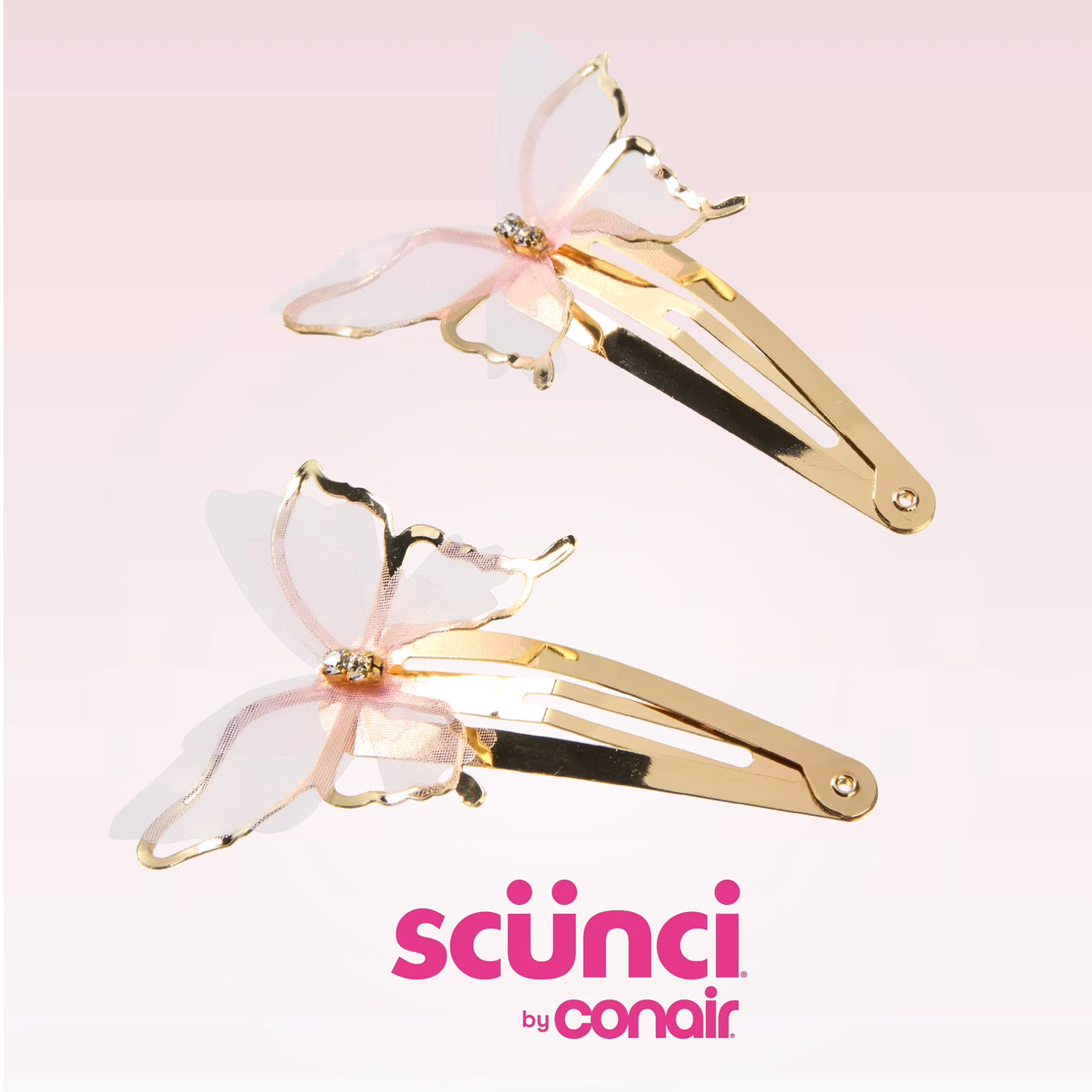 scünci Butterfly Snap Hair Clips - Pink & Gold, 2 count-043194254187-LR-364222-2-LR eShop
