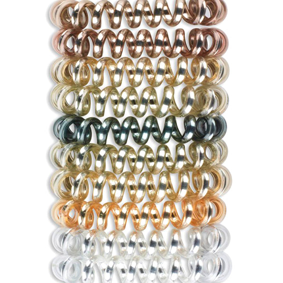 scünci Dent-Free Spiral Ponytailers in Acetate Box - Assorted Metallic, 12 count-043194352470-LR-348444-2-LR eShop
