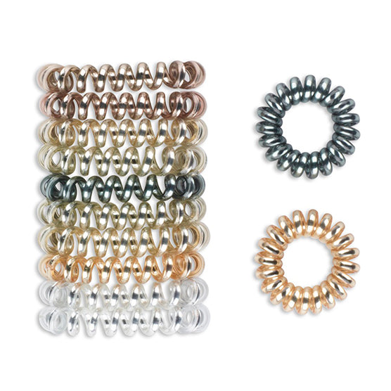 scünci Dent-Free Spiral Ponytailers in Acetate Box - Assorted Metallic, 12 count-043194352470-LR-348444-4-LR eShop