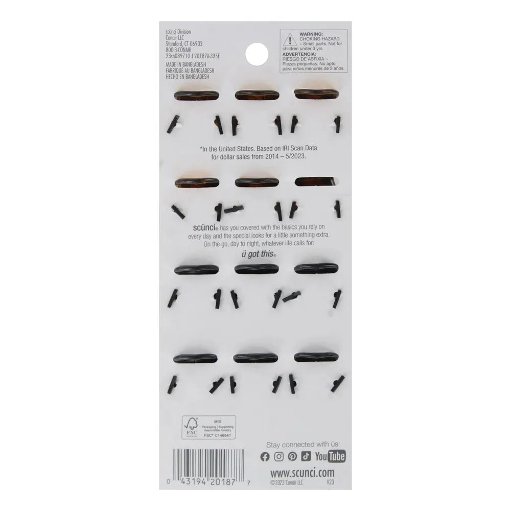 scünci Effortless Beauty 3-Prong Mini Jaw Clips, 12 count-043194201877-LR-291754-2-LR eShop