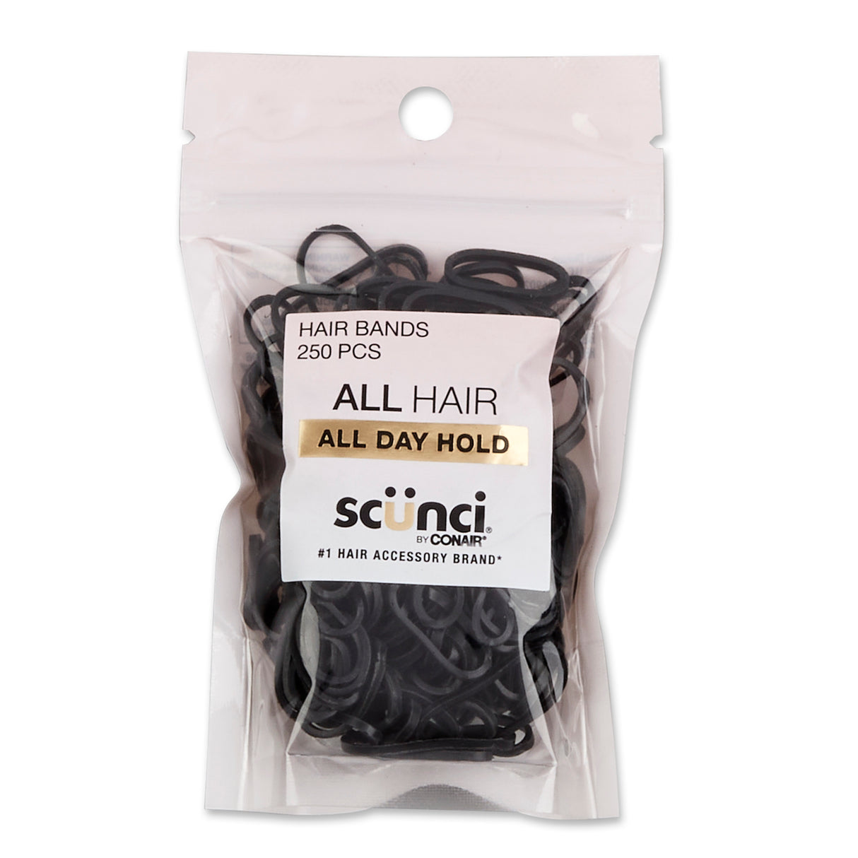 Scünci Effortless Beauty Rubberband Black, 250 CT-043194161980-LR-157025-2-LR eShop