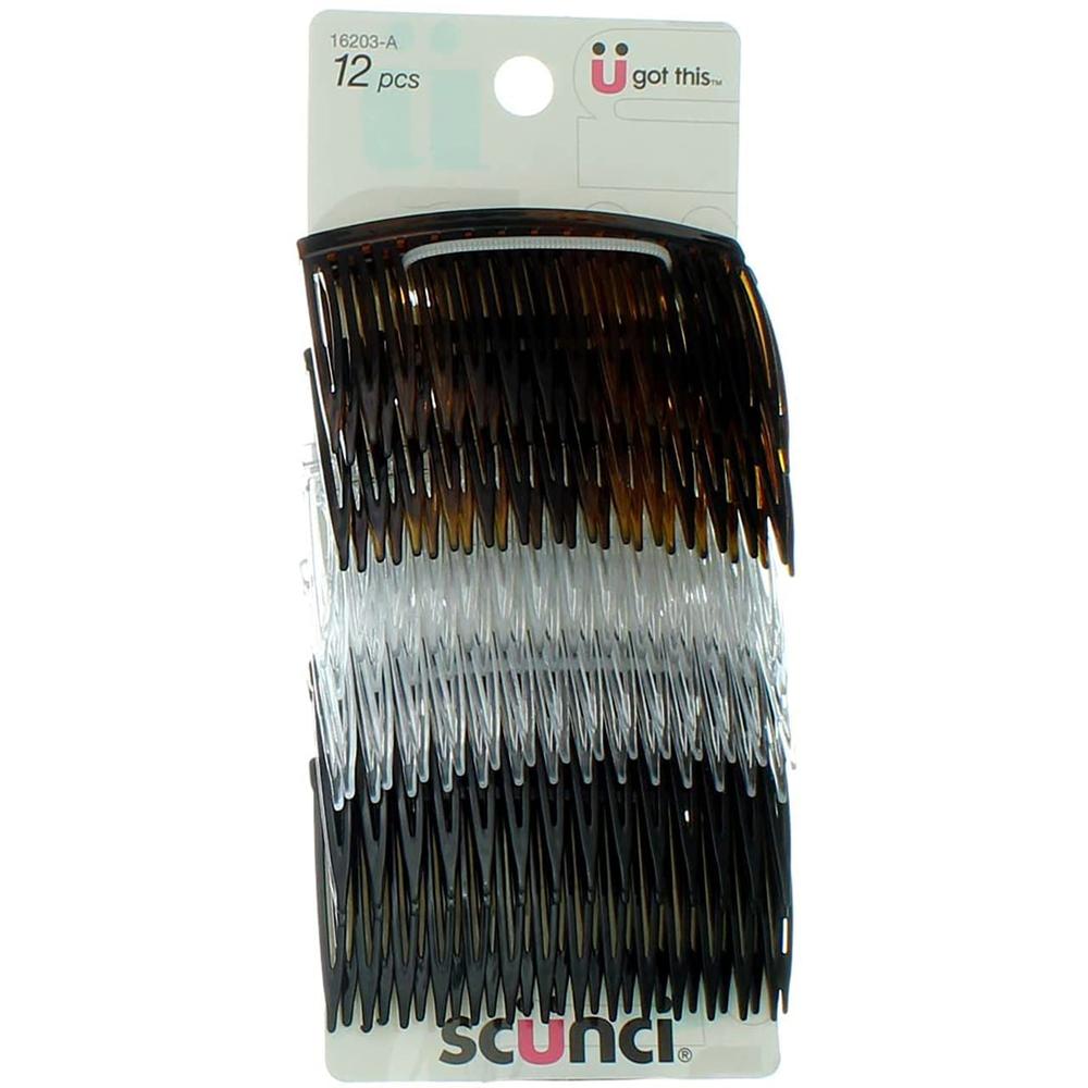 scünci Effortless Beauty Side Hair Combs - Assorted, 12 count-043194162031-LR-144033-2-LR eShop