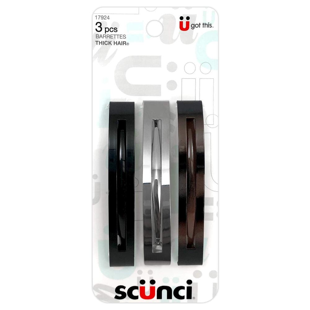 scünci Effortless Beauty Thick Hair Open Slide Metal Barrettes, 3 count-043194179244-LR-192205-1-LR eShop