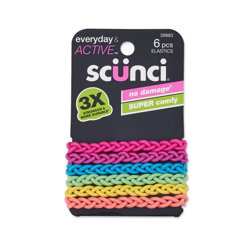 Scünci Everday & Active No Damage Hair Strand Elastics, 6 CT-043194398836-LR-273985-1-LR eShop