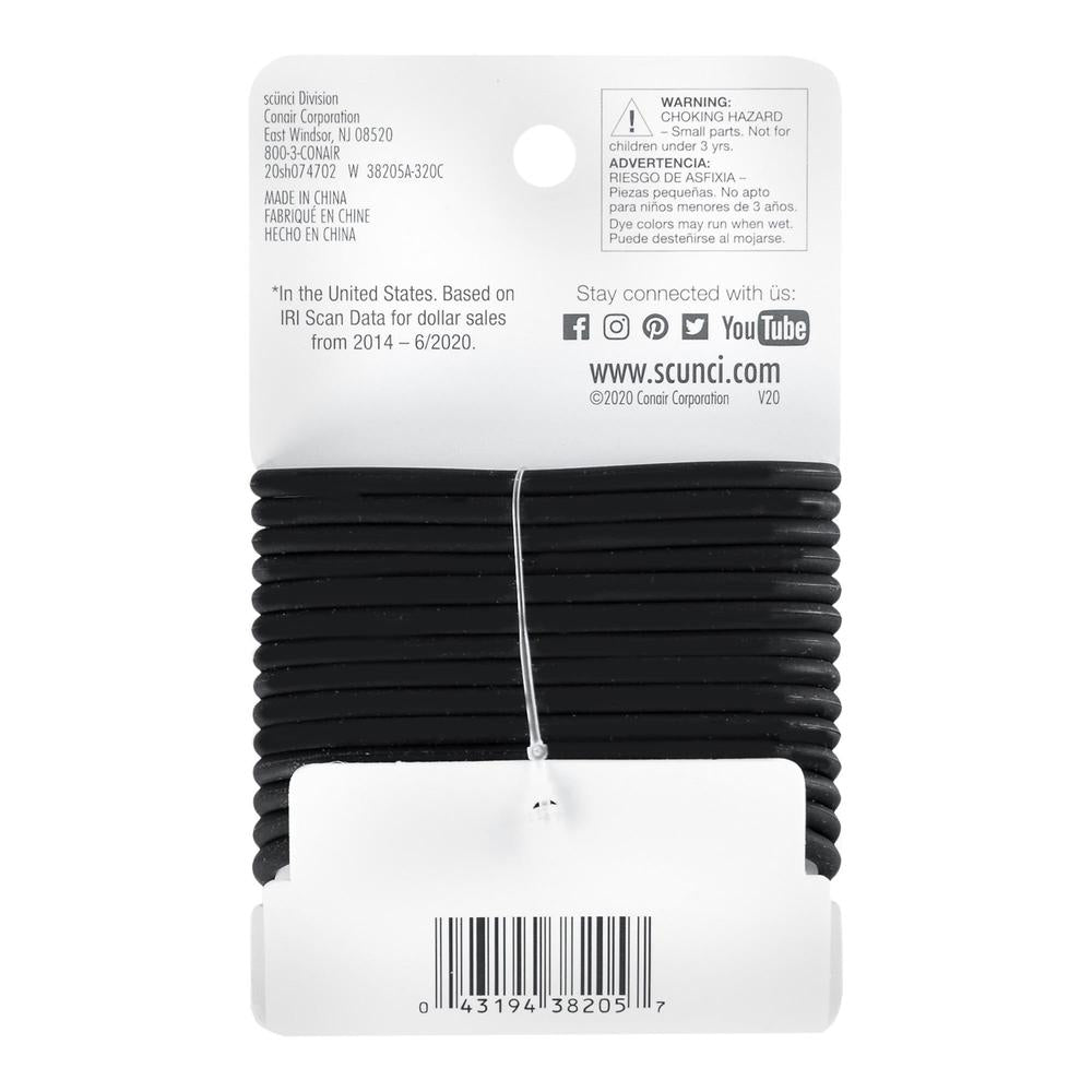 Scünci Everyday & Active No Slip Grip Strong Hold Gel Elastics Black, 14 CT-043194382057-LR-219368-3-LR eShop