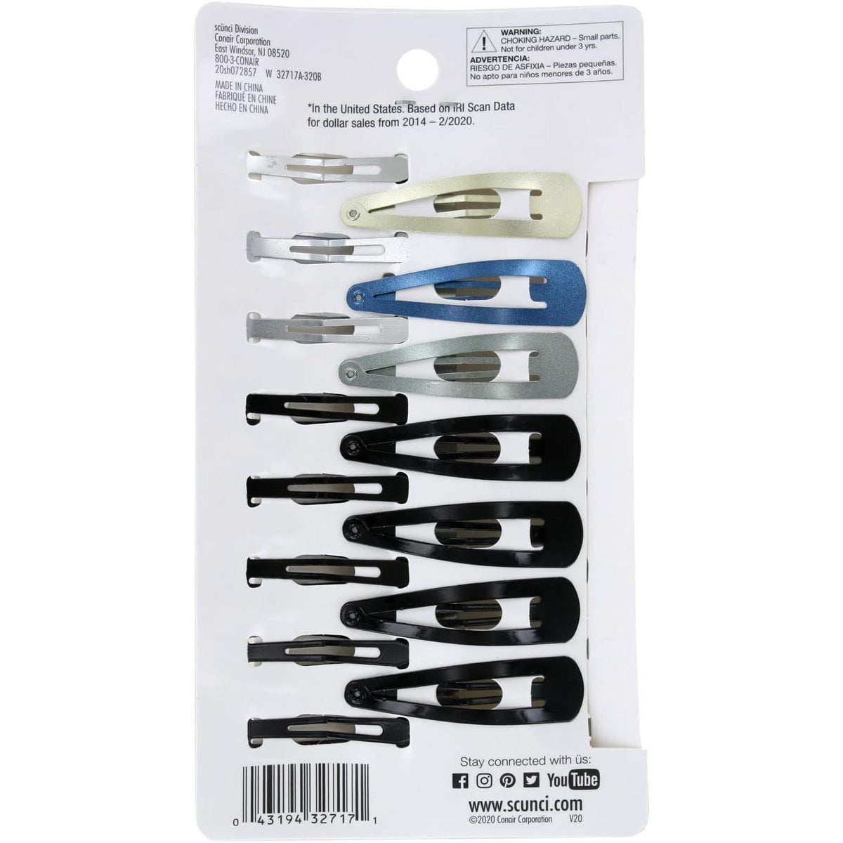 scünci Hair Snap Clips Value Pack - Assorted Colors, 30 count-043194327171-LR-348439-2-LR eShop