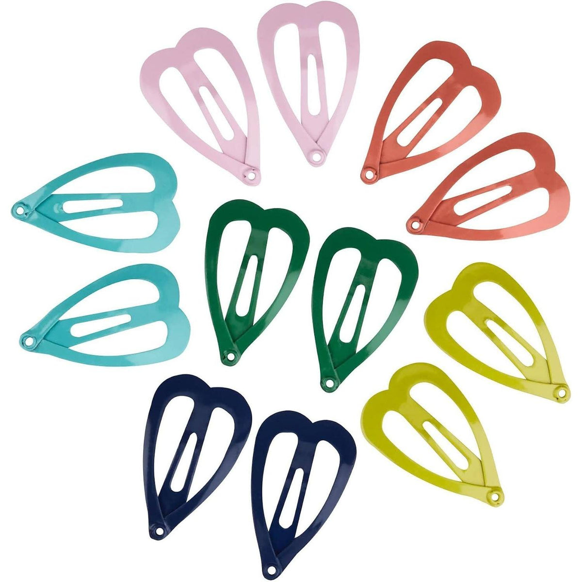 scünci Heart Hair Snap Clips - Assorted Colors, 12 count-043194359295-LR-365115-2-LR eShop