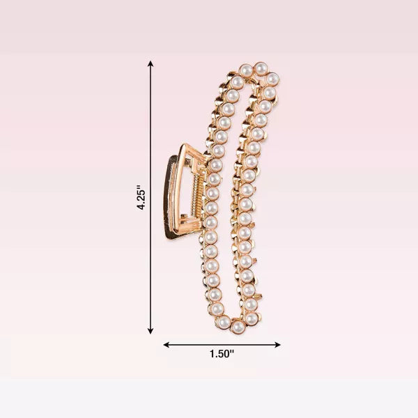 scünci Large Pearl Embellished Open Rectangle Claw Clip - Gold-043194601677-LR-355324-5-LR eShop