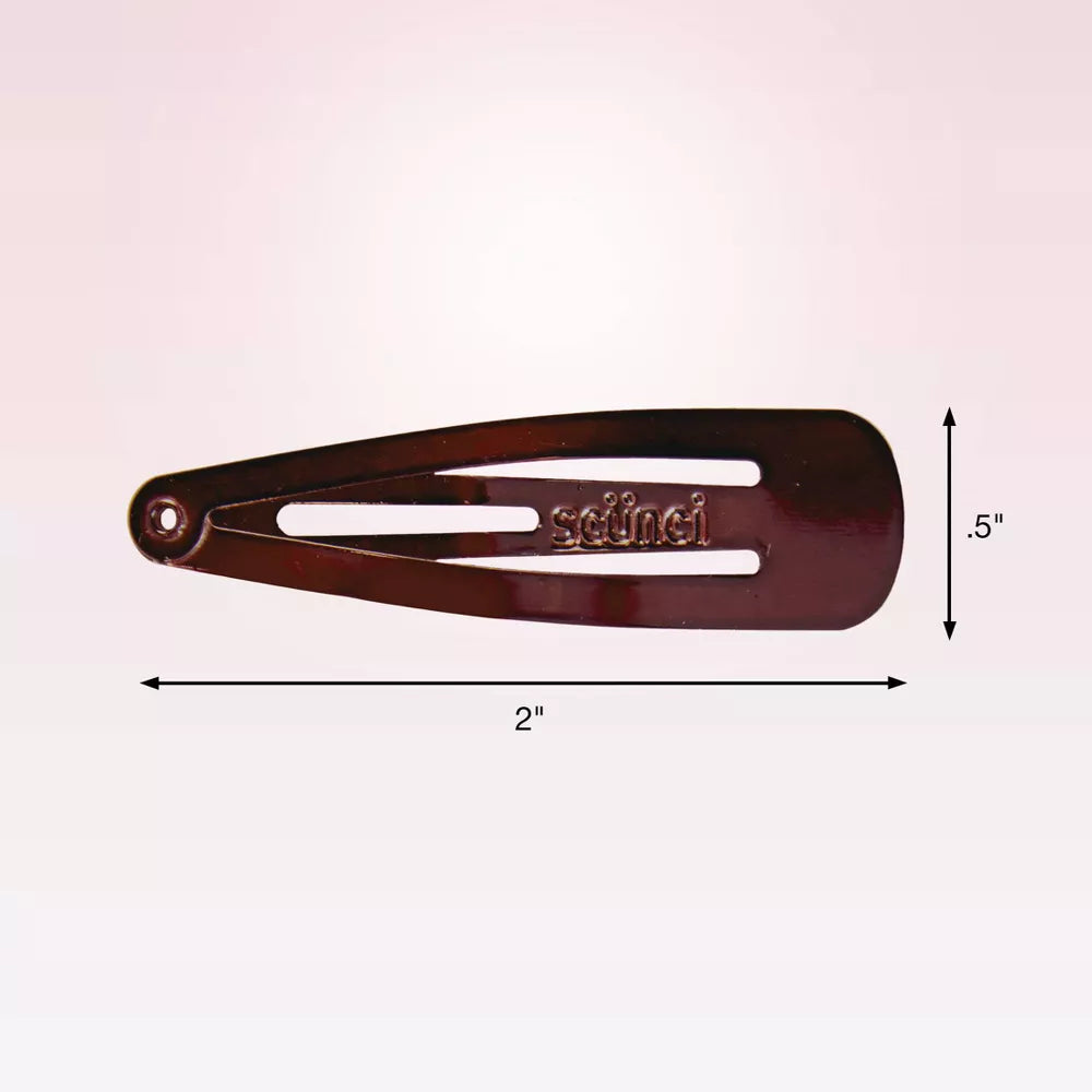 scünci Metal Snap Clip Barettes - Brown, 12 count-043194169993-LR-157066-4-LR eShop