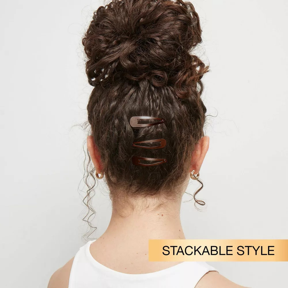 scünci Metal Snap Clip Barettes - Brown, 12 count-043194169993-LR-157066-6-LR eShop