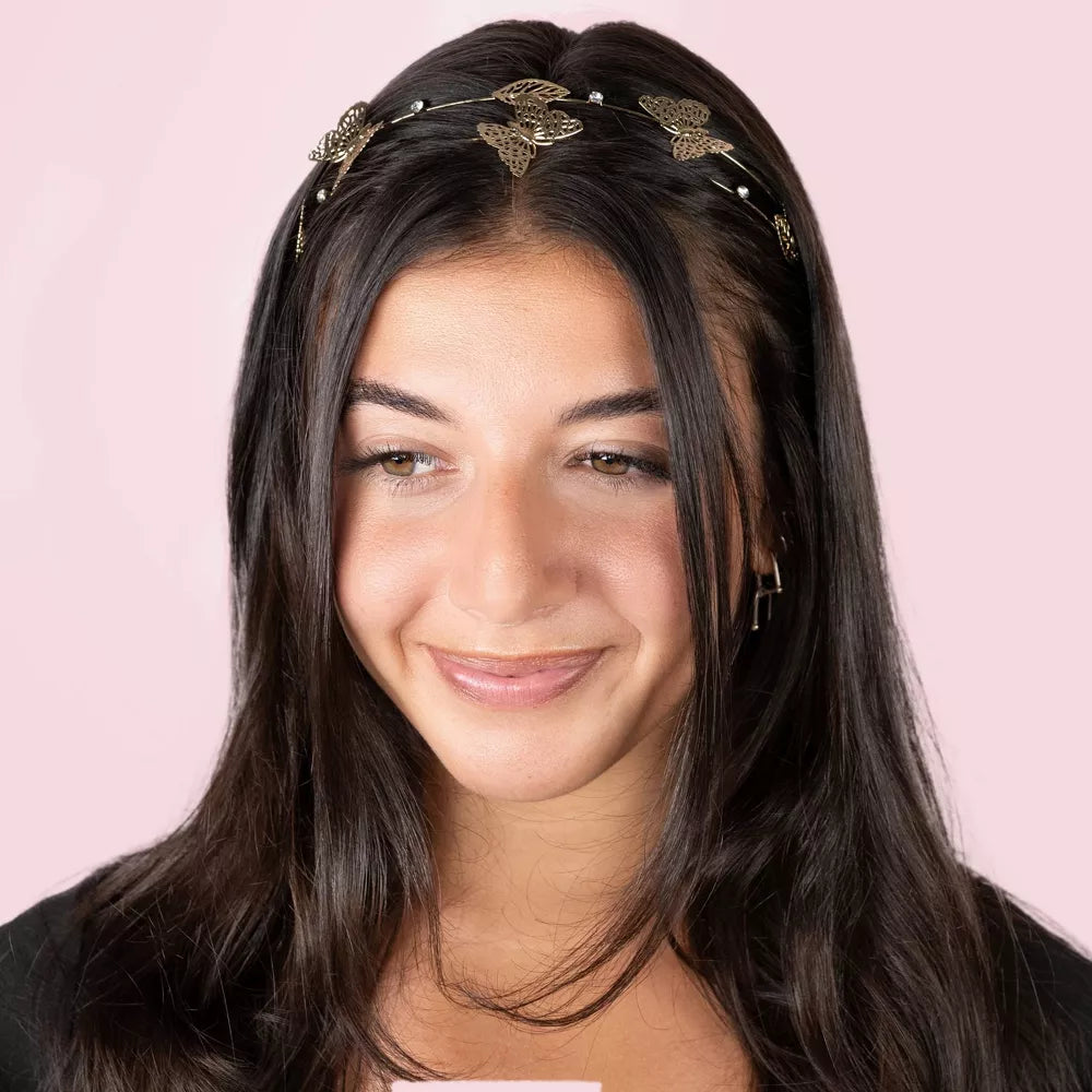 scünci Multi-Strand Stone Embellished Butterfly Metal Headband - Gold-043194703302-LR-352766-2-LR eShop