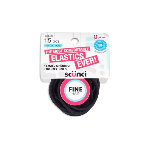 Scünci No Damage 4mm 4.5" Nylon Fine Hair Elastics, 15 CT-043194325092-LR-332518-1-LR eShop