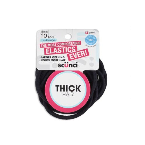 Scünci No Damage 4mm 6.5" Nylon Thick Hair Elastics, 10 CT-043194325085-LR-331138-1-LR eShop