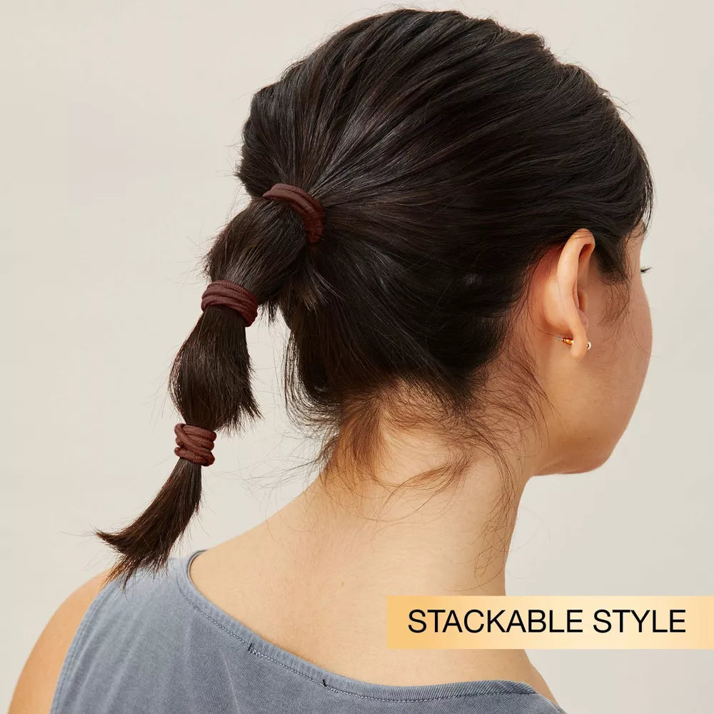 scünci No Damage Elastic Hair Ties - Brown, 18 count-043194167760-LR-165050-7-LR eShop