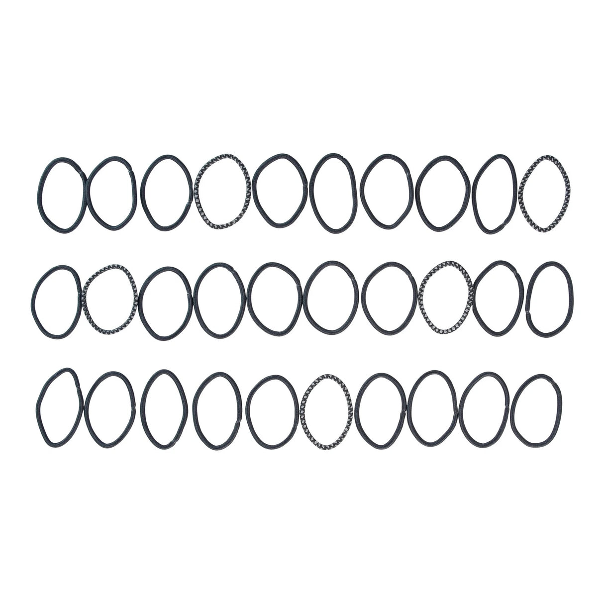 scünci No-Damage Elastic Stretch Hairbands - Black With Assorted Reflective, 30 count-043194398089-LR-335028-4-LR eShop