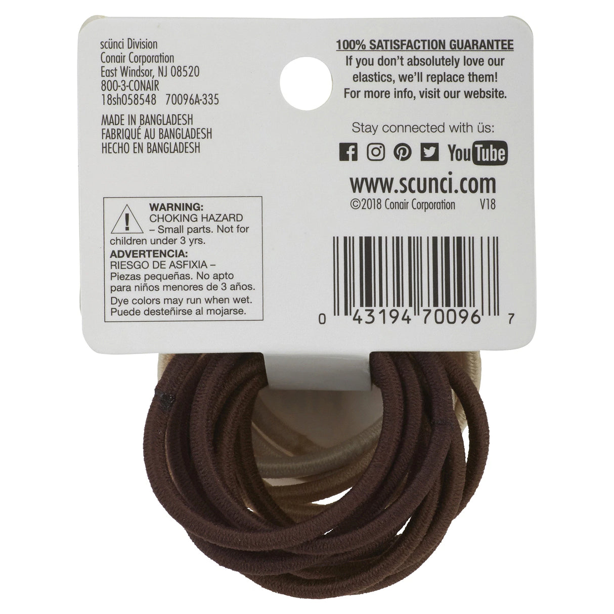 scünci No-Damage Fine Hair Elastics - Blonde and Brunette, 15 count-043194700967-LR-339748-2-LR eShop