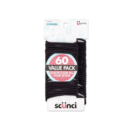 Scünci No Damage Hair Elastics Black, 60 CT-043194214303-LR-319469-1-LR eShop