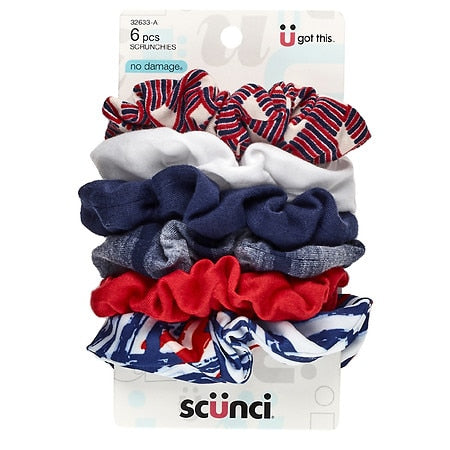 scünci No Damage Hair Scrunchies - Red, White and Blue, 6 count-043194326334-LR-332519-1-LR eShop