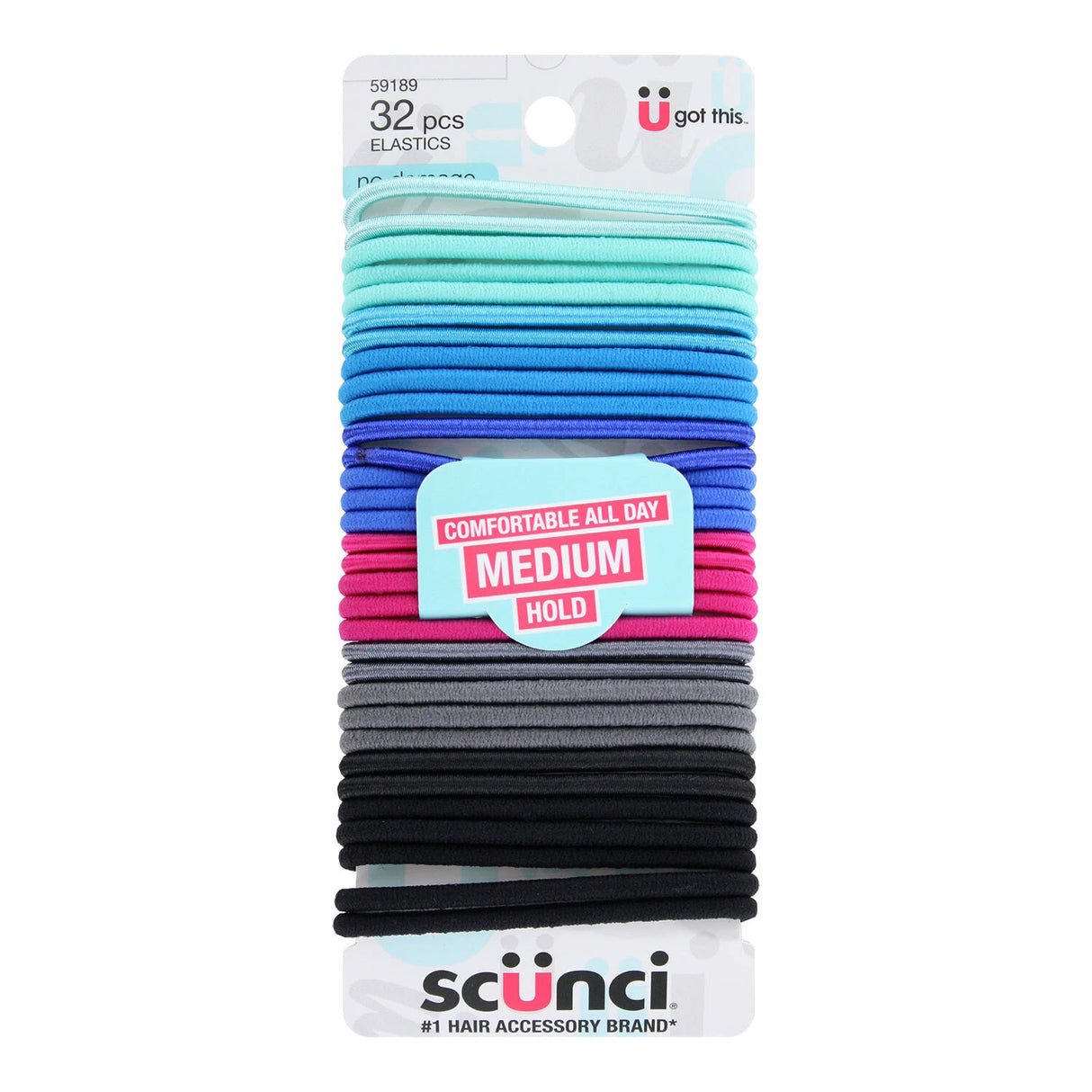 scünci No Damage Large Hair Elastics - Assorted Caribbeans, 32 counts-043194591893-LR-274808-1-LR eShop