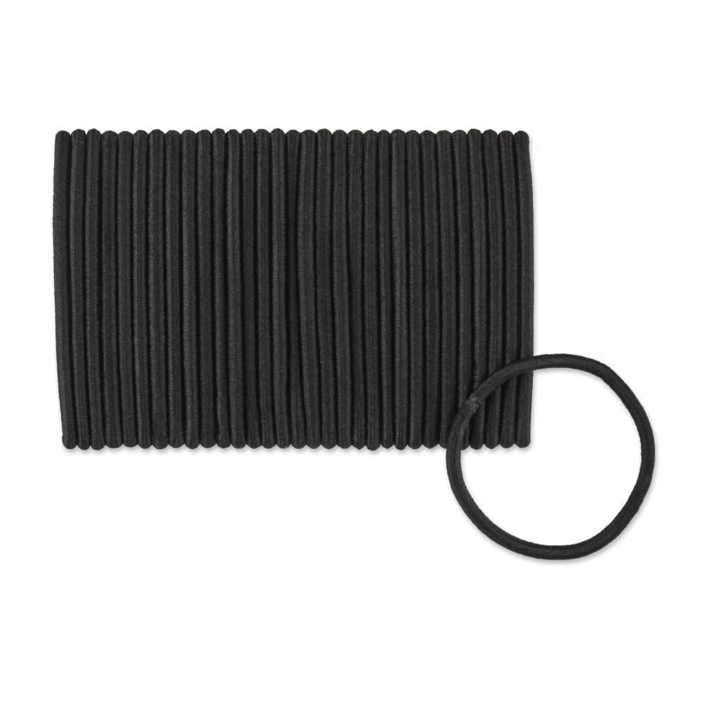 scünci No Damage Medium Hold Mixed Satin & Regular Hair Elastics - Black, 32 count-043194334919-LR-335059-2-LR eShop