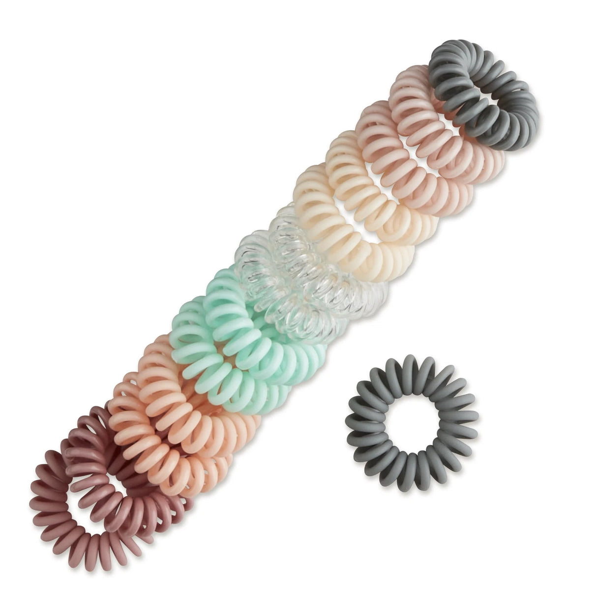scünci No-Damage Plastic Coiled Hair Spirals - Assorted Pastels, 14 count-043194690442-LR-351458-3-LR eShop