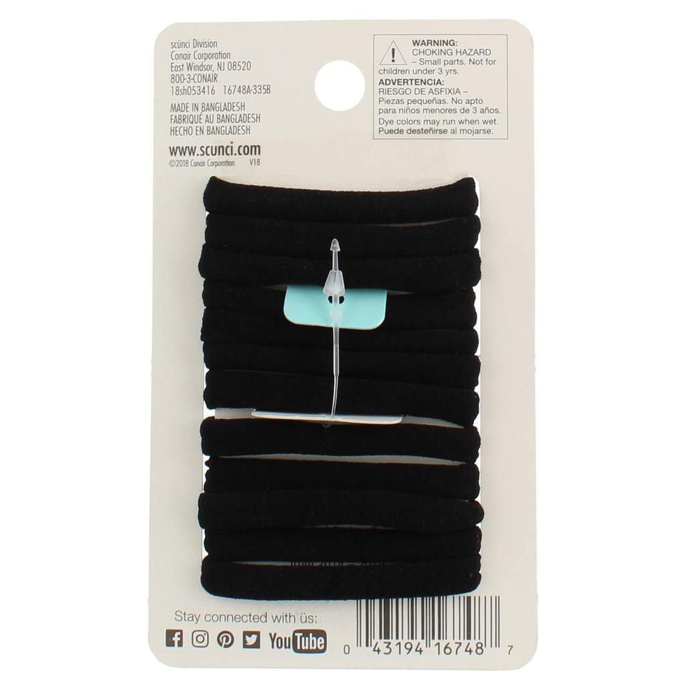 scünci No Damage Soft Ponytailers - Black, 12 count-043194167487-LR-157045-2-LR eShop