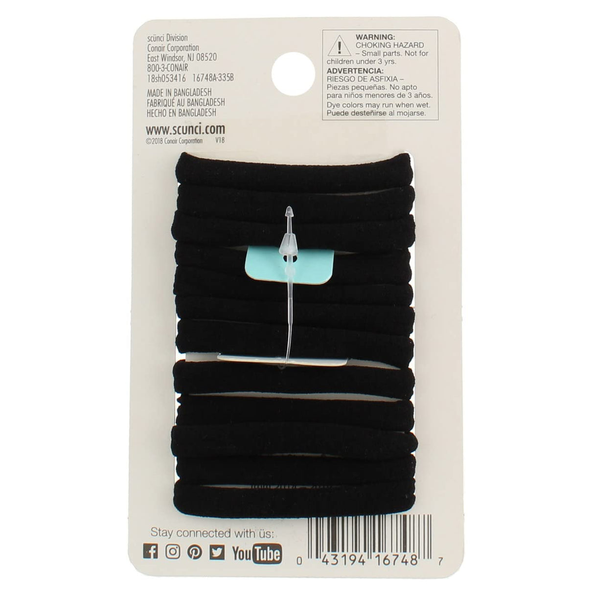 scünci No Damage Soft Ponytailers - Black, 12 count-043194167487-LR-157045-2-LR eShop