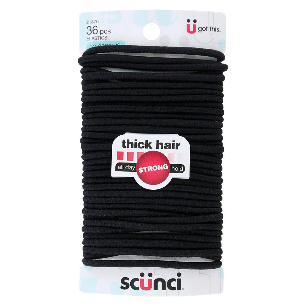 scünci No Damage Thick Hair Elastics - Black, 36 count-043194218769-LR-341240-1-LR eShop